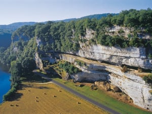 Panorama of the Vézère valley and La Roque Saint Christophe