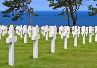 White marble crosses at the Normandy American Cemetery, Colleville-sur-Mer