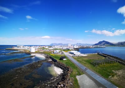 An aerial overview of Akranes