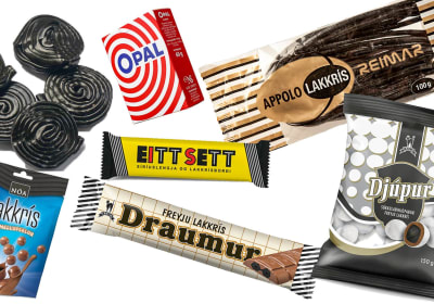 A selection of liquorice infused candy in Iceland
