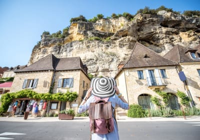 Stone houses of La Roque-Gageac along the Dordogne River