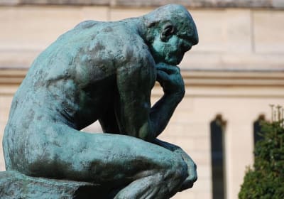 Rodin's The Thinker sculpture at the Musée Rodin in Paris