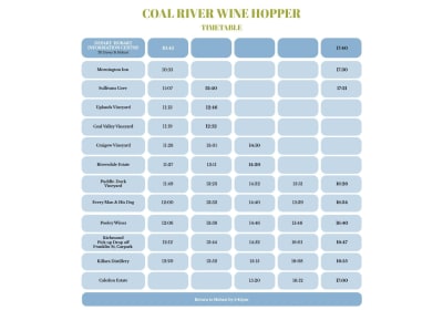 Coal River Valley Wine Hopper Tour 2