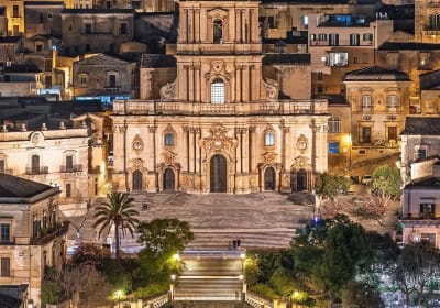 Modica historic centre during the private Baroque tour with Bonajuto chocolate tasting