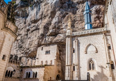 Churches and chapels of Rocamadour sanctuary built into the cliff