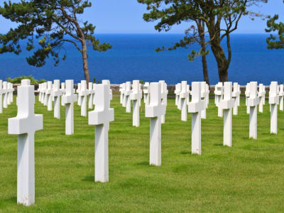 White marble crosses at the Normandy American Cemetery, Colleville-sur-Mer