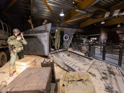 World War II tanks and military vehicles on display at the Overlord Museum