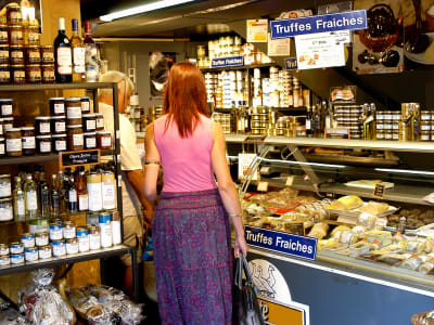 Foie gras and duck specialties at Sarlat gourmet market