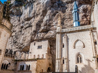 Churches and chapels of Rocamadour sanctuary built into the cliff