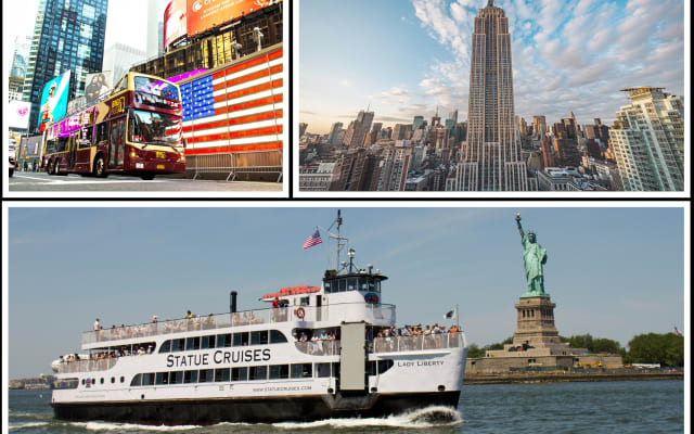 Empire State Building, Statue of Liberty Ferry, & 1-Day Hop-On Hop-Off Tour