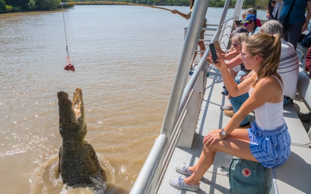 Crocodile Jumping Boat Cruise with Transfer from Darwin
