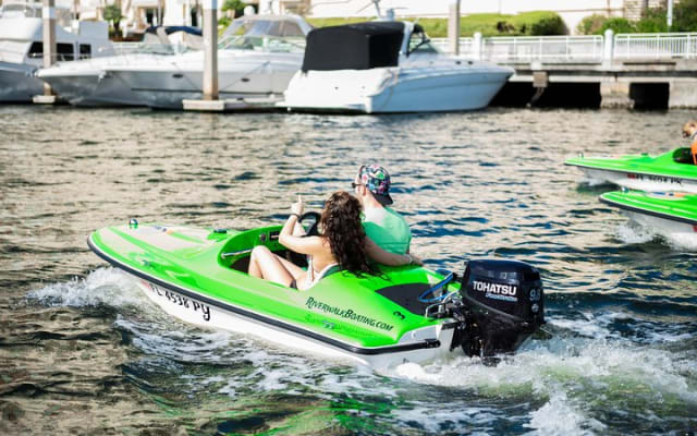 2 Person Mini Power Boat Rental at Tampa Riverwalk