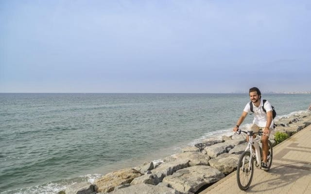 Barcelona eBike Beach Tour with Vineyard Picnic