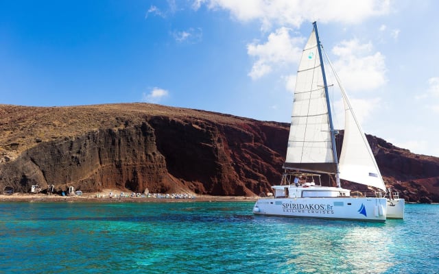 Santorini Catamaran Cruise with BBQ & Open Bar