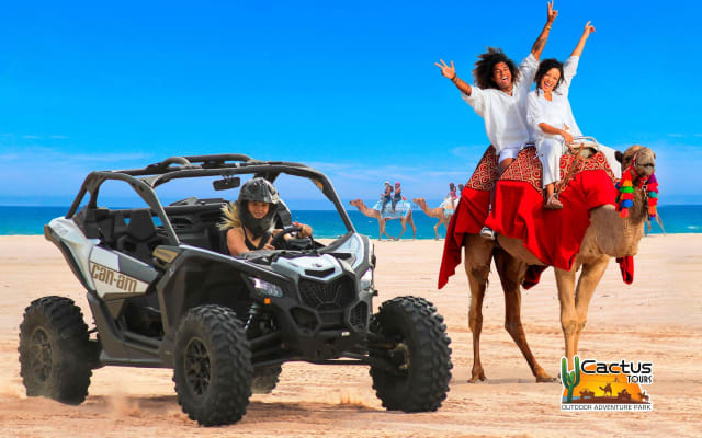 Beach CAN-AM SXS X3 & Camel Ride in Cabo