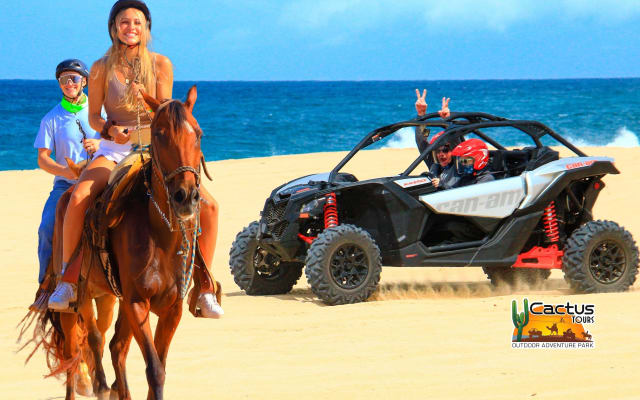 Beach CAN-AM SXS X3 & Horseback Ride in Cabo