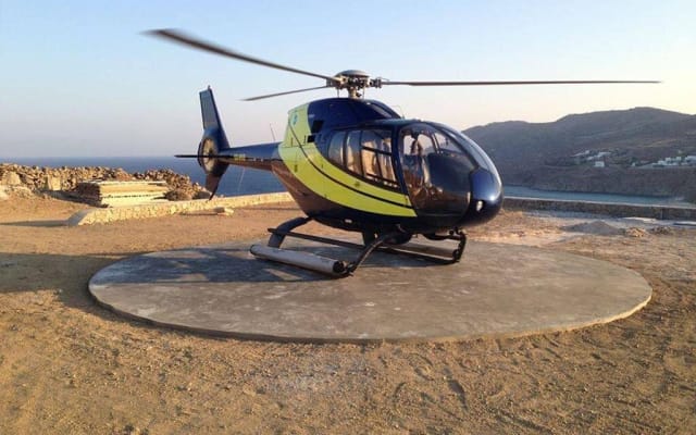Private Helicopter Transfer: Folegandros to Mykonos