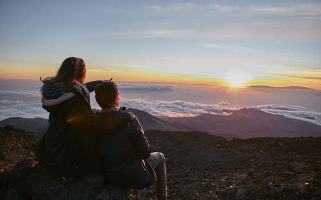 Teleférico al atardecer en el Teide