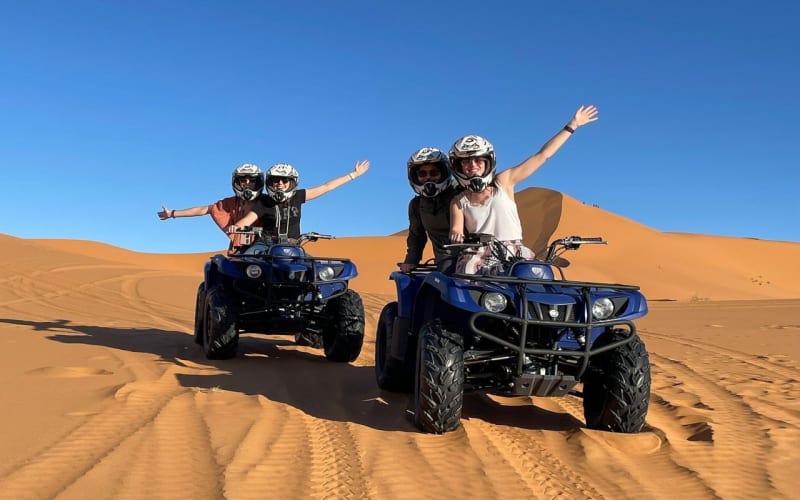 Quad biking in the Merzouga desert during the 4 day tour from Marrakech