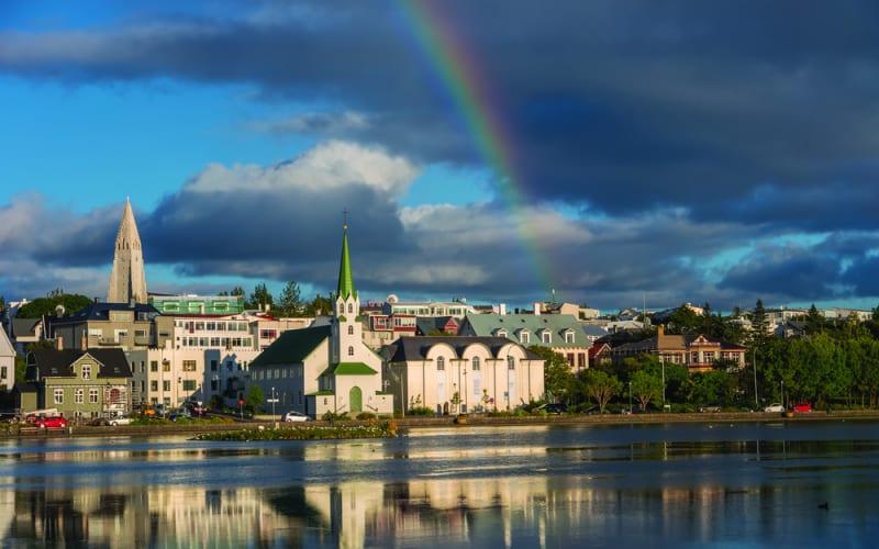 View of Reykjavik City from the City Pond 