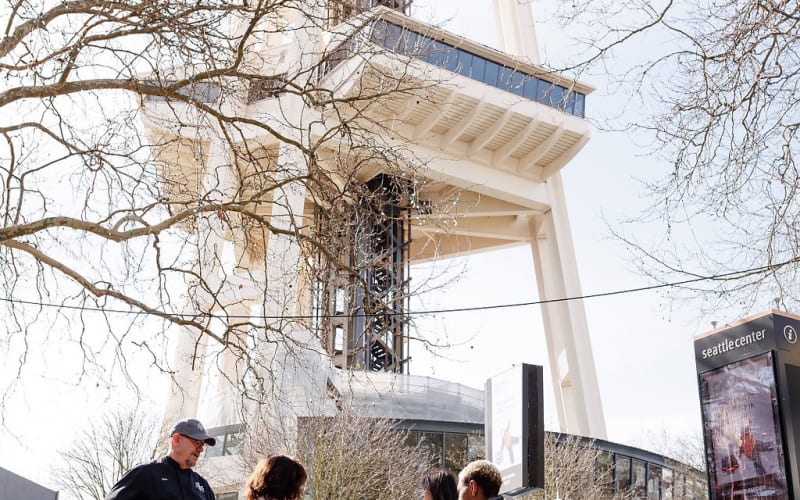 Guests meeting up to explore the Seattle Center and Lower Queen Anne