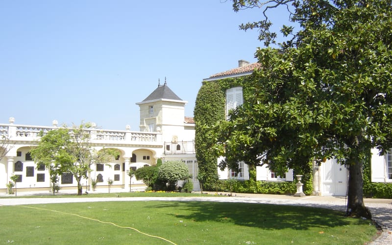 Prestigious Médoc château visited during a small group wine tour from Bordeaux