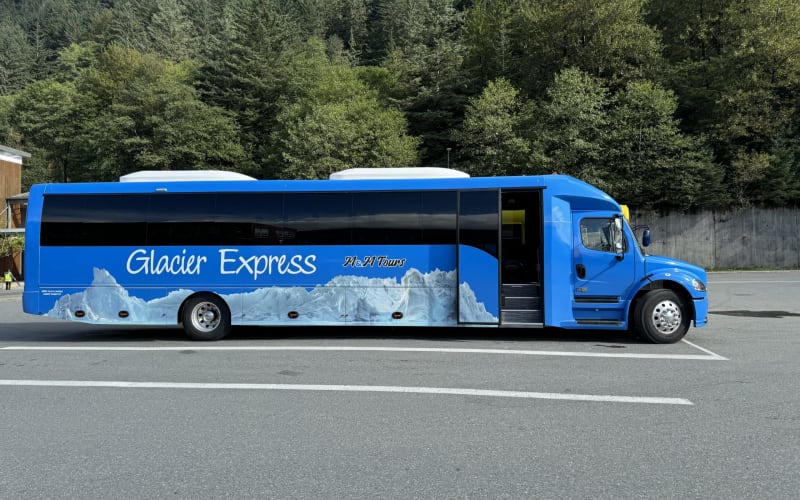 Glacier Express “THE BLUE BUS” Juneau to Mendenhall Glacier - main image