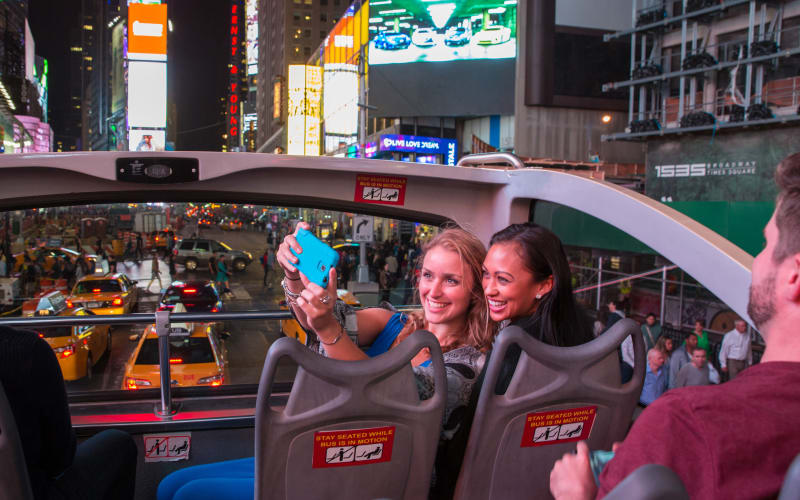 NYC Night Tour: 2hr Live-Guided Panoramic Night Tour by Open-Top Bus - main image