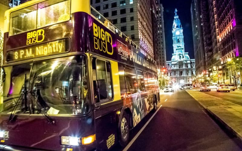 Philly By Night: 1.5hr Panoramic Live Guided Night Tour on Open-Top Bus - main image