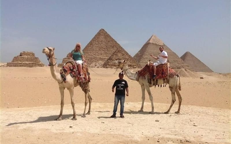 Cairo Layover excursion to Giza Pyramids Sphinx Coptic Cairo & Bazaar - main image