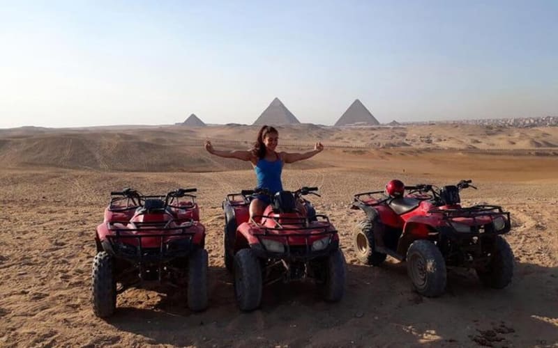 Quad Bike Trip during sunset around Pyramids, evening attend the sound & light show at Giza Pyramids with Dinner - main image