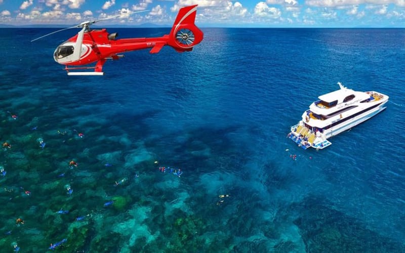Full Day Reef Cruise and 10 Minute Helicopter Scenic Flight - main image