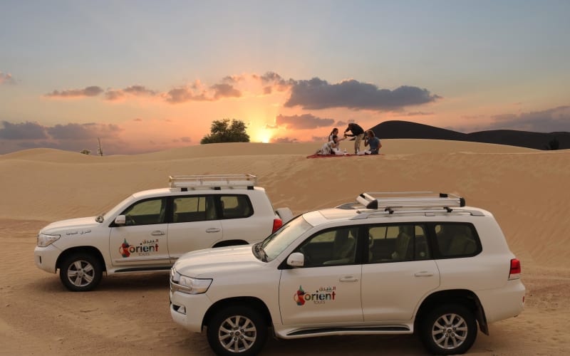 Private 4x4 Sunrise Desert Safari with Picnic Breakfast and Falcon Show - main image