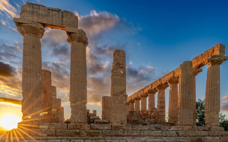 Sunset at Temple of Poseidon - main image