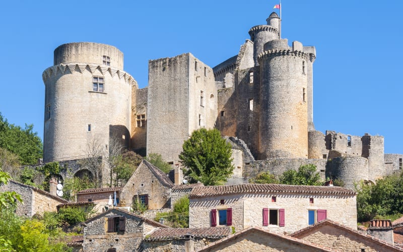 Château de Bonaguil, a dramatic medieval fortified castle near the Lot Valley