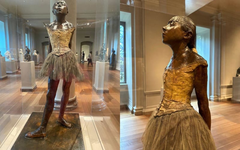 Degas’s Little Dancer sculpture on display at the National Gallery of Art in Washington, DC