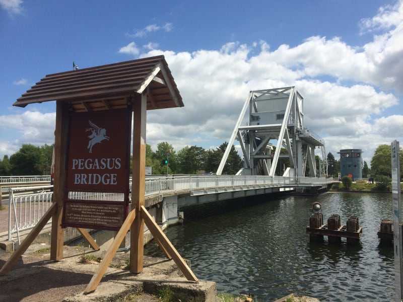 Pegasus Bridge crossing the canal near the Pegasus Memorial Museum