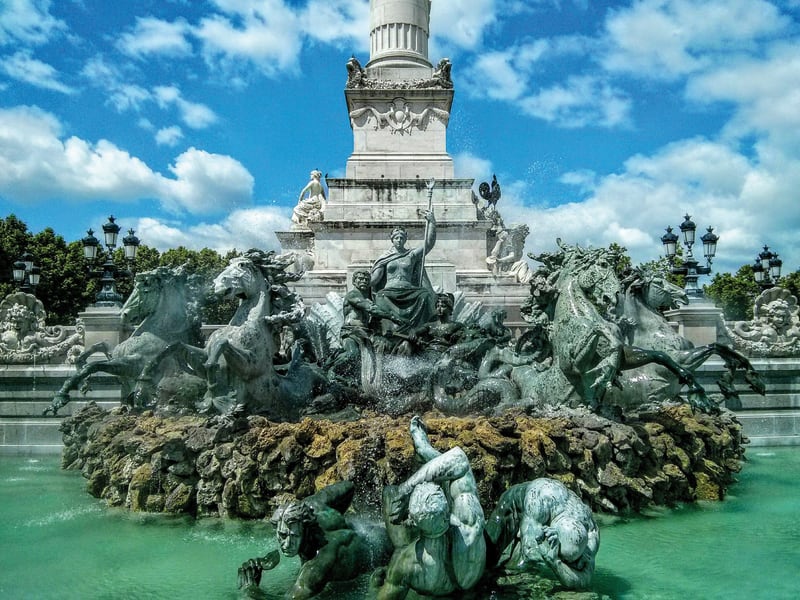 Monument to the Girondins fountain at Place des Quinconces in Bordeaux