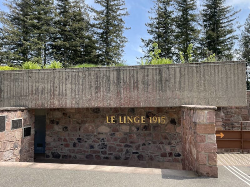 Entrance wall of the Le Linge 1915 Memorial Museum in the Vosges