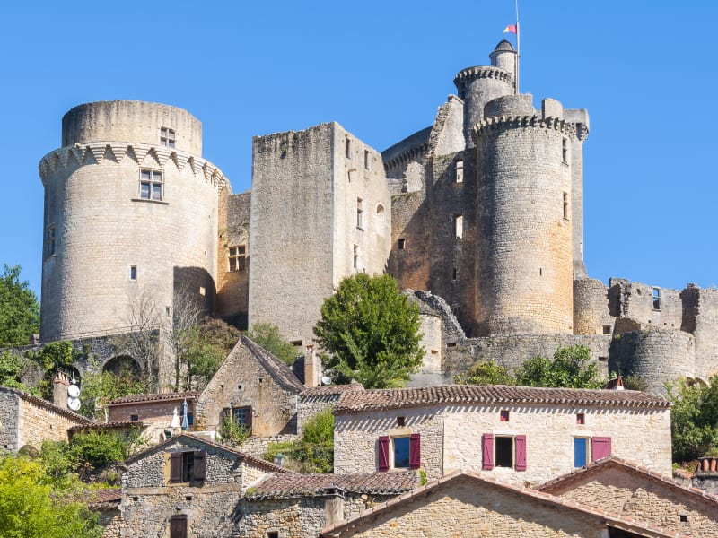 Château de Bonaguil, a dramatic medieval fortified castle near the Lot Valley