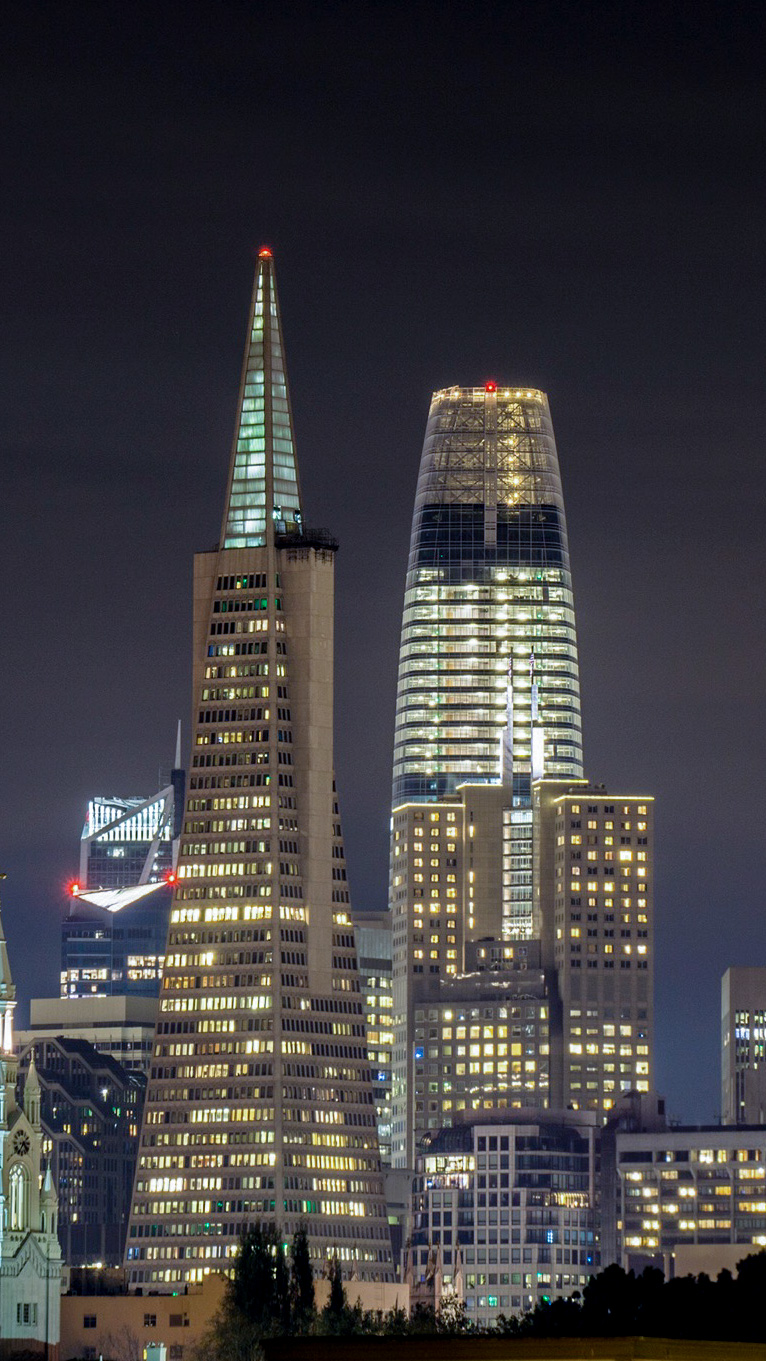 Transamerica Pyramid and Downtown SF at Night