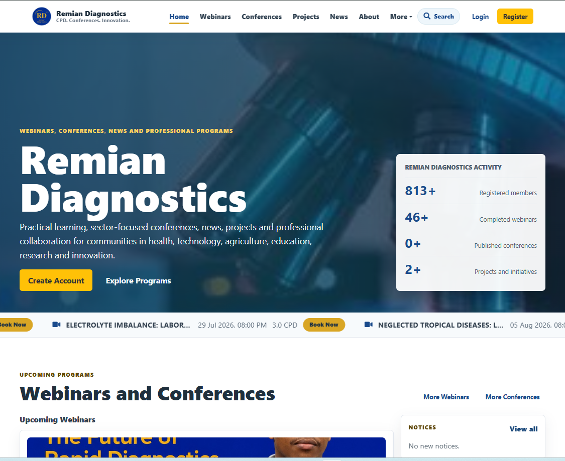 Remian Diagnostics — CPD Webinar, Conference & Content Management Platform