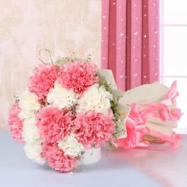 Pink and White Carnation bouquet 