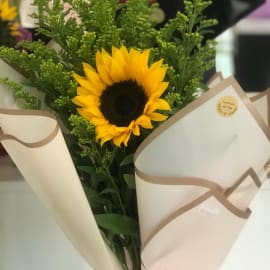 Yellow rose and solidago Bouquet 