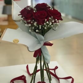 Red Roses Bouquet with baby's breath filling. 