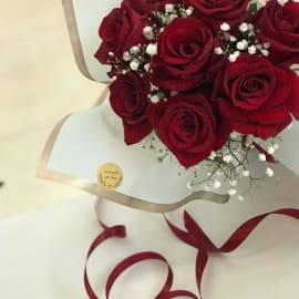 Red Roses Bouquet with baby's breath filling. 