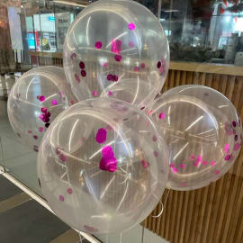 Bunch of 5 elegant pink Fancy Helium Balloons