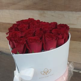 Heart shape box of Red Roses and Ferrero Rocher