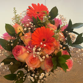 Close-up of Orange Gerbera Flower in vase