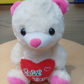 whiteish pink teddy bear picture